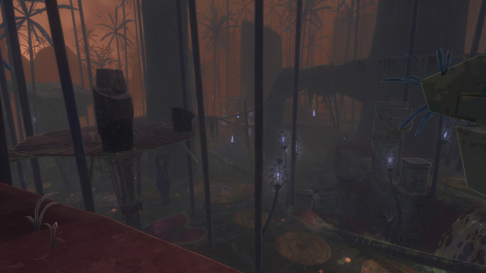 Pasarelas de madera entre ruinas. Hallowed Concepts.