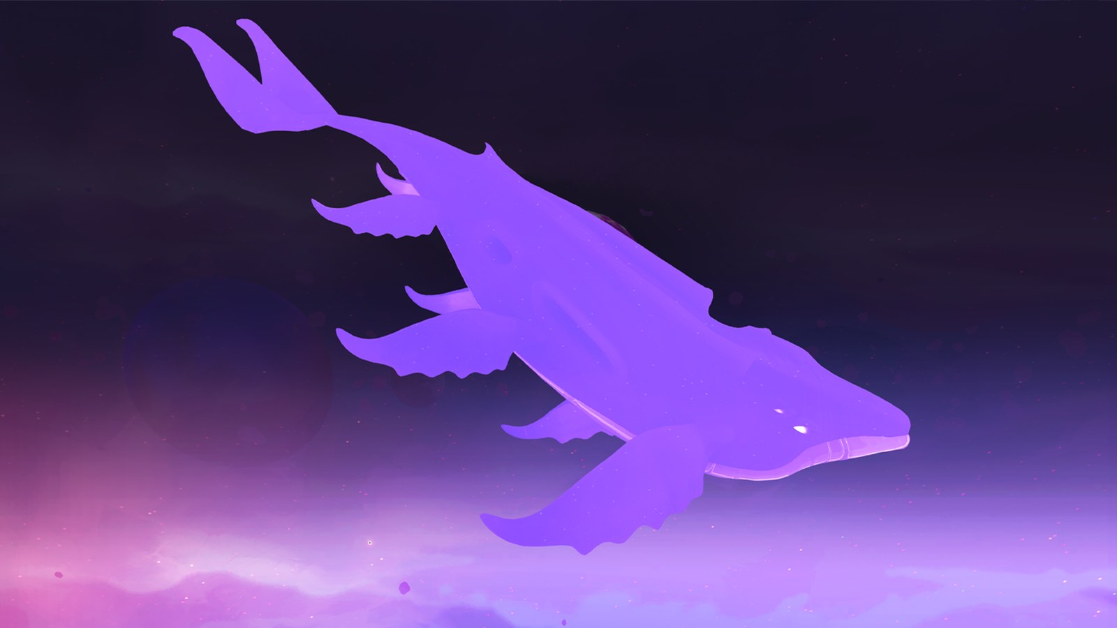 Una criatura gigantesca con forma de ballena. Arte de Survivors of the Void.
